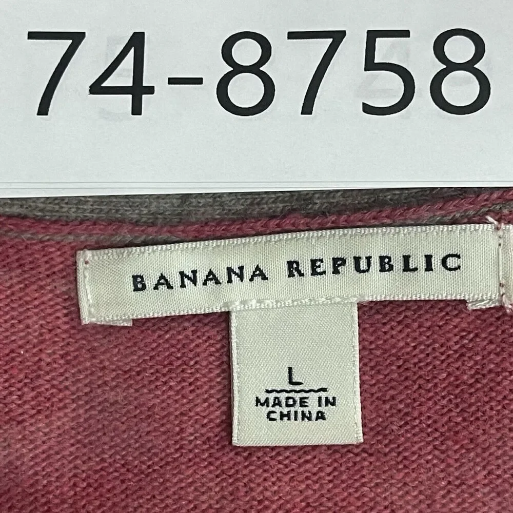 Banana Republic Cardigan Sweater Womens Size Large Pink Button Up Wool Cashmere - Picture 12 of 12